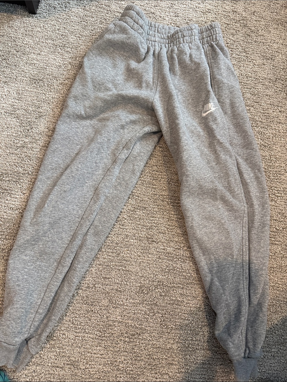 Nike Gray Kids Sweatpants with White Swoosh